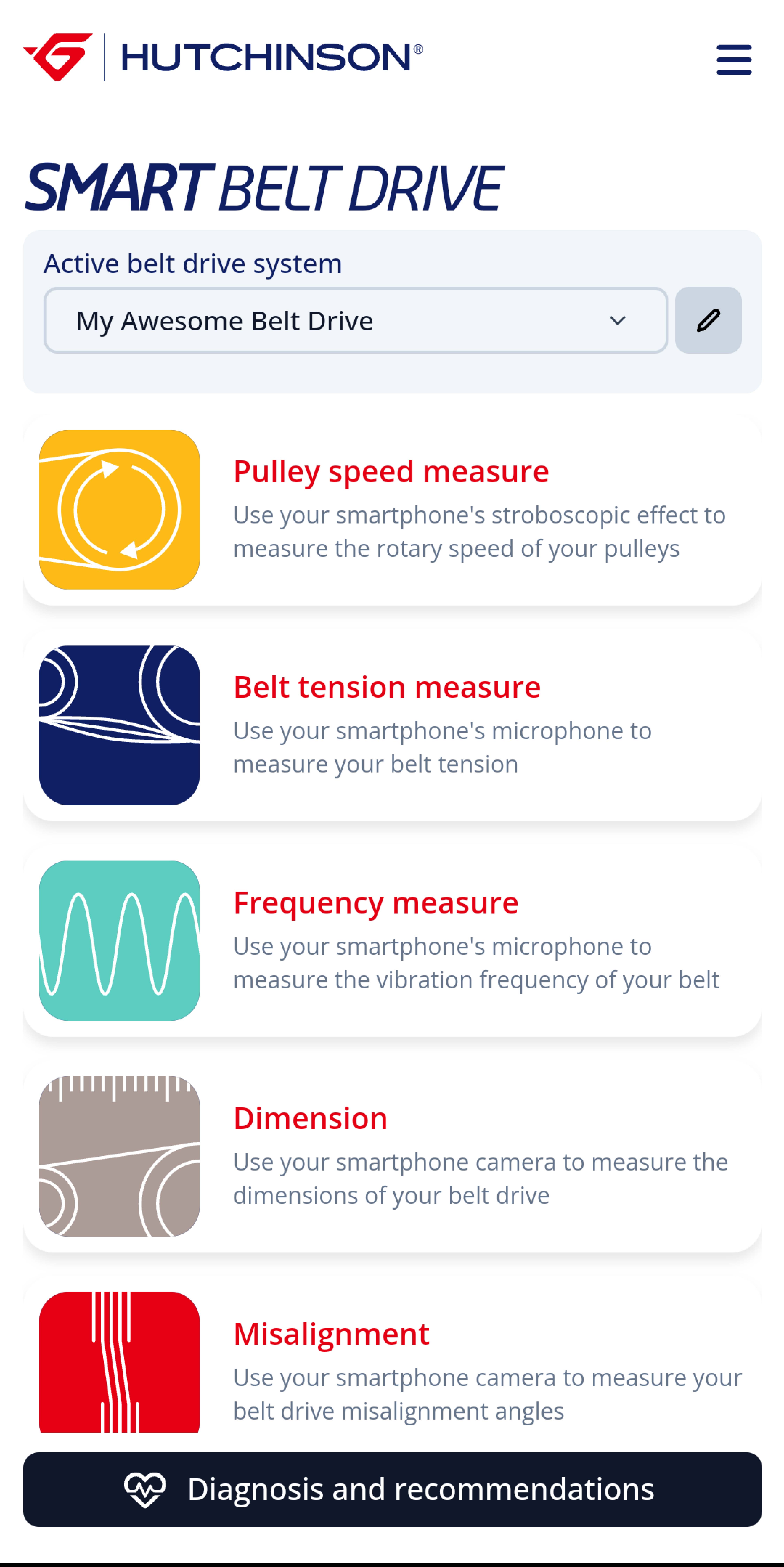 Smart Belt Drive APP by Hutchinson